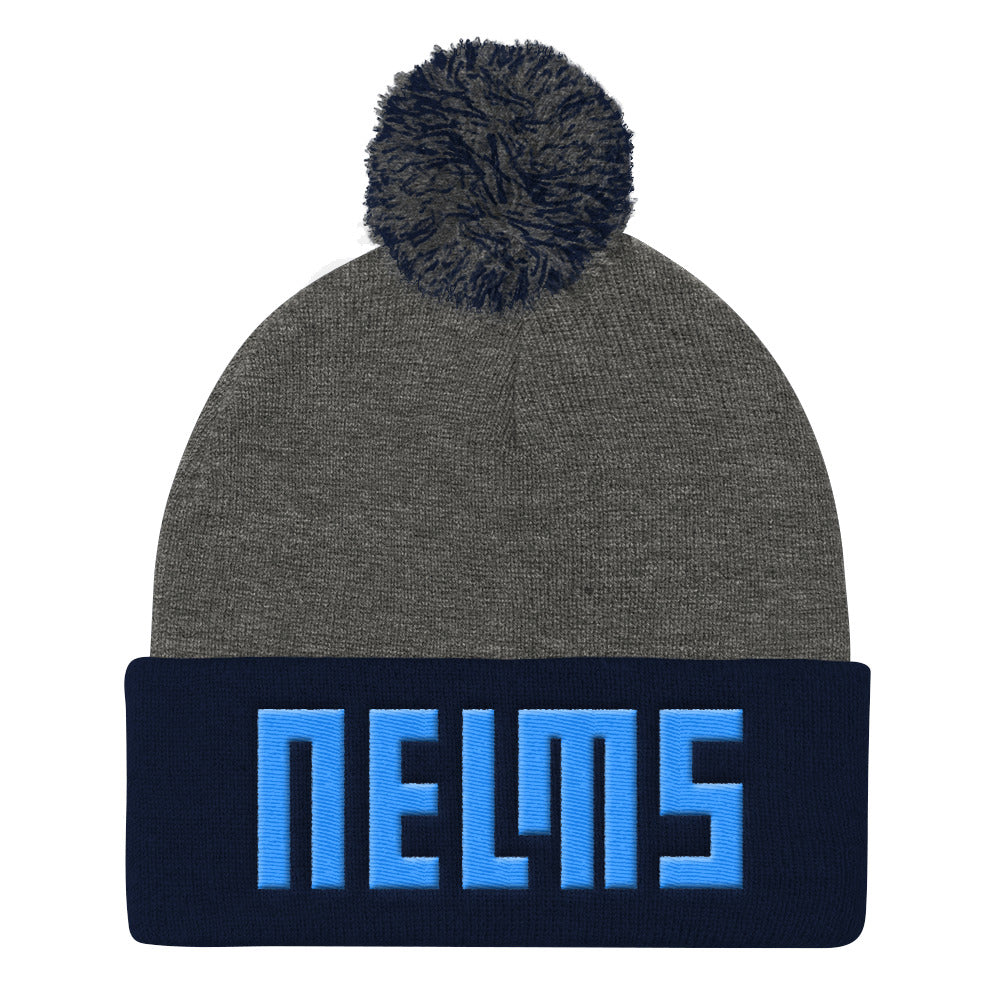 NELMS BLUES Pom Pom Knit Cap