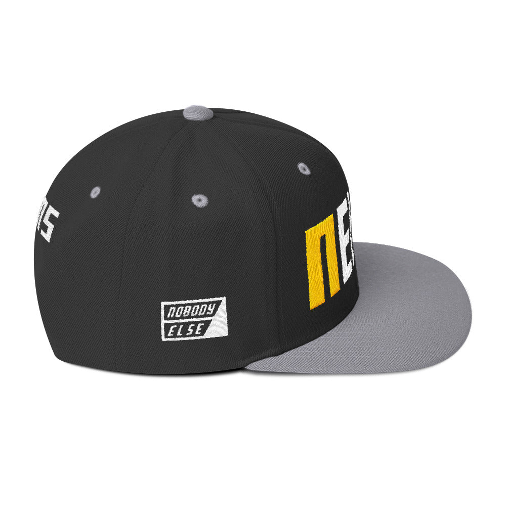 NELMS Yellow/White Design Snapback Hat