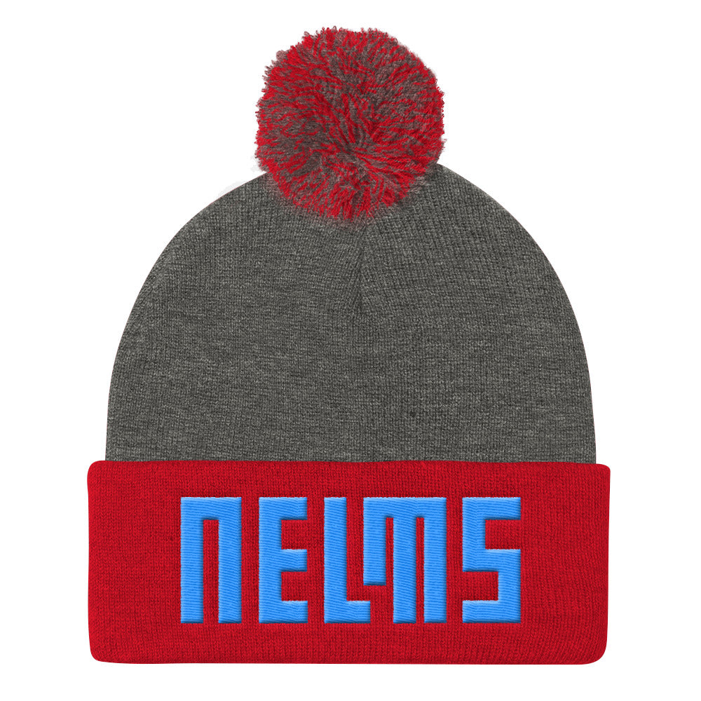 NELMS BLUES Pom Pom Knit Cap