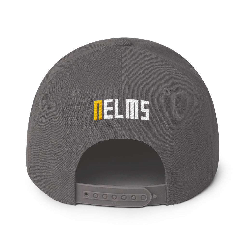 NELMS Yellow/White Design Snapback Hat