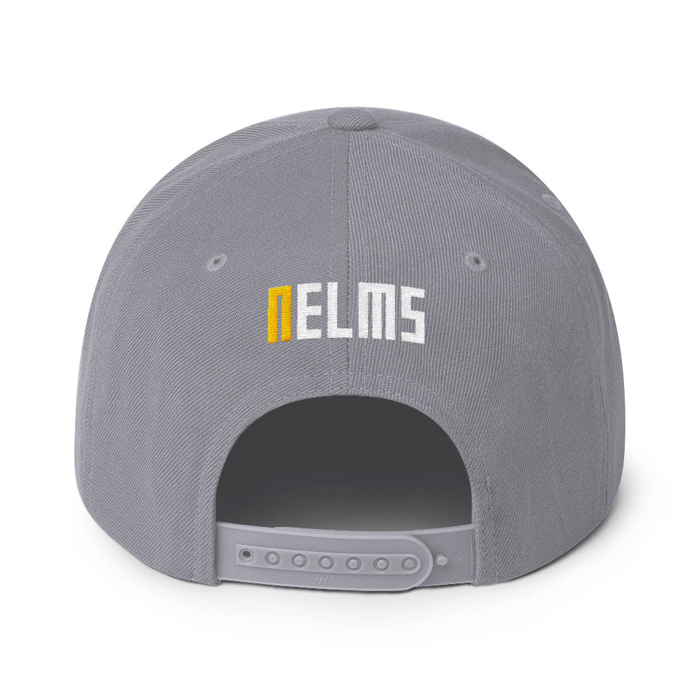 NELMS Yellow/White Design Snapback Hat