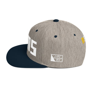 NELMS Yellow/White Design Snapback Hat