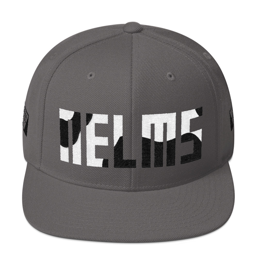 NELMS WHITE/BLACK ABSTRACT Snapback Hat