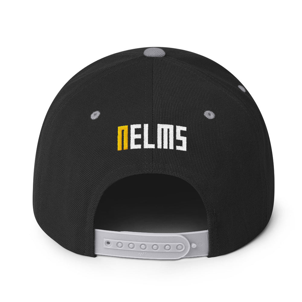 NELMS Yellow/White Design Snapback Hat