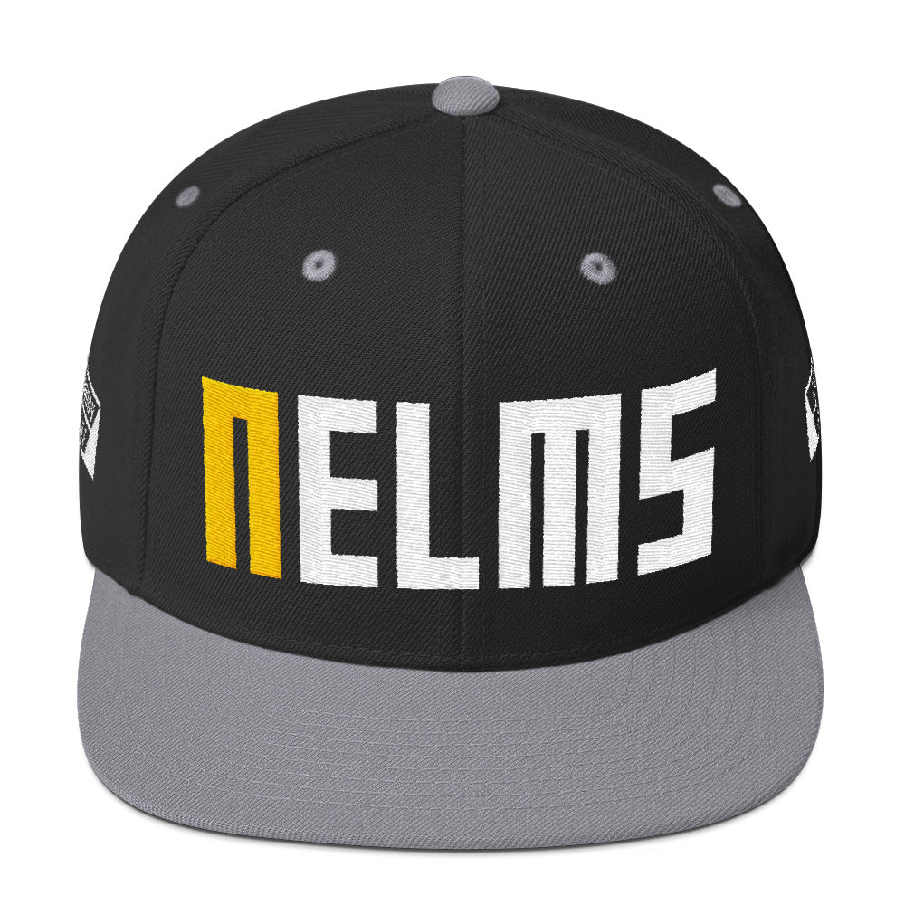 NELMS Yellow/White Design Snapback Hat