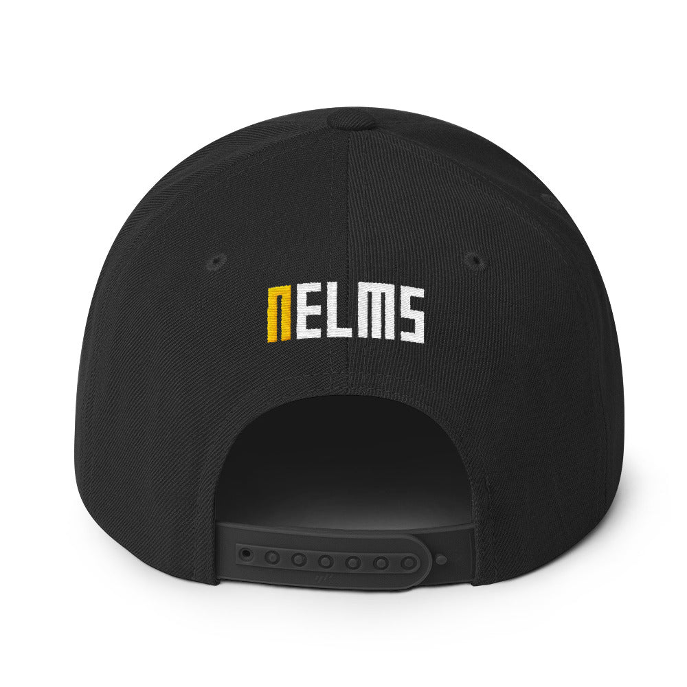 NELMS Yellow/White Design Snapback Hat