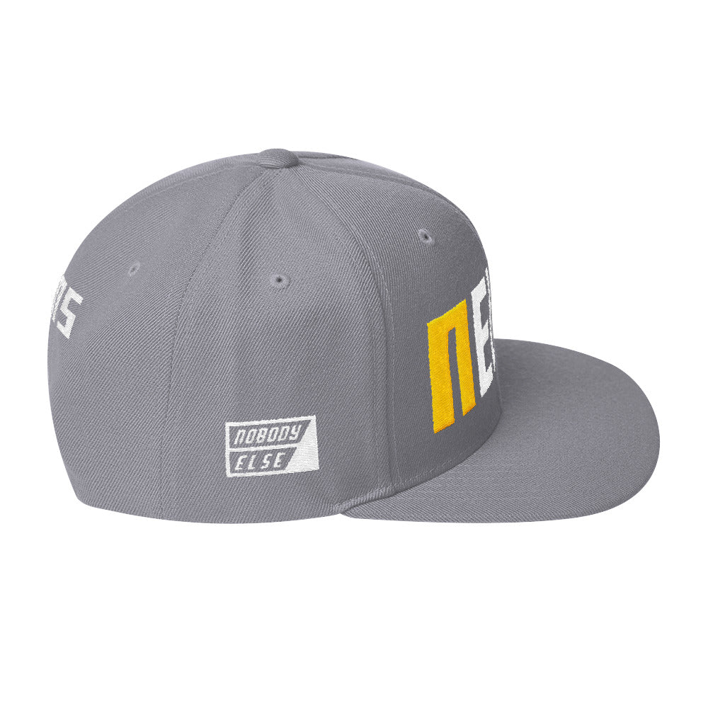 NELMS Yellow/White Design Snapback Hat