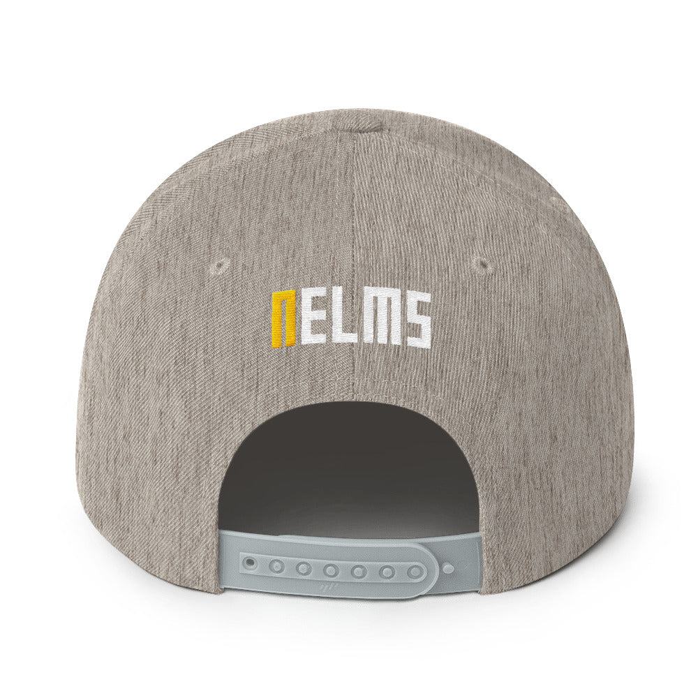 NELMS Yellow/White Design Snapback Hat