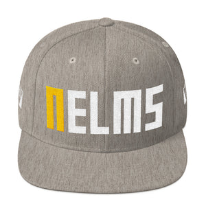 NELMS Yellow/White Design Snapback Hat