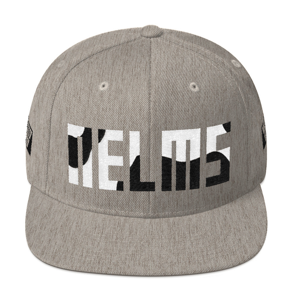 NELMS WHITE/BLACK ABSTRACT Snapback Hat