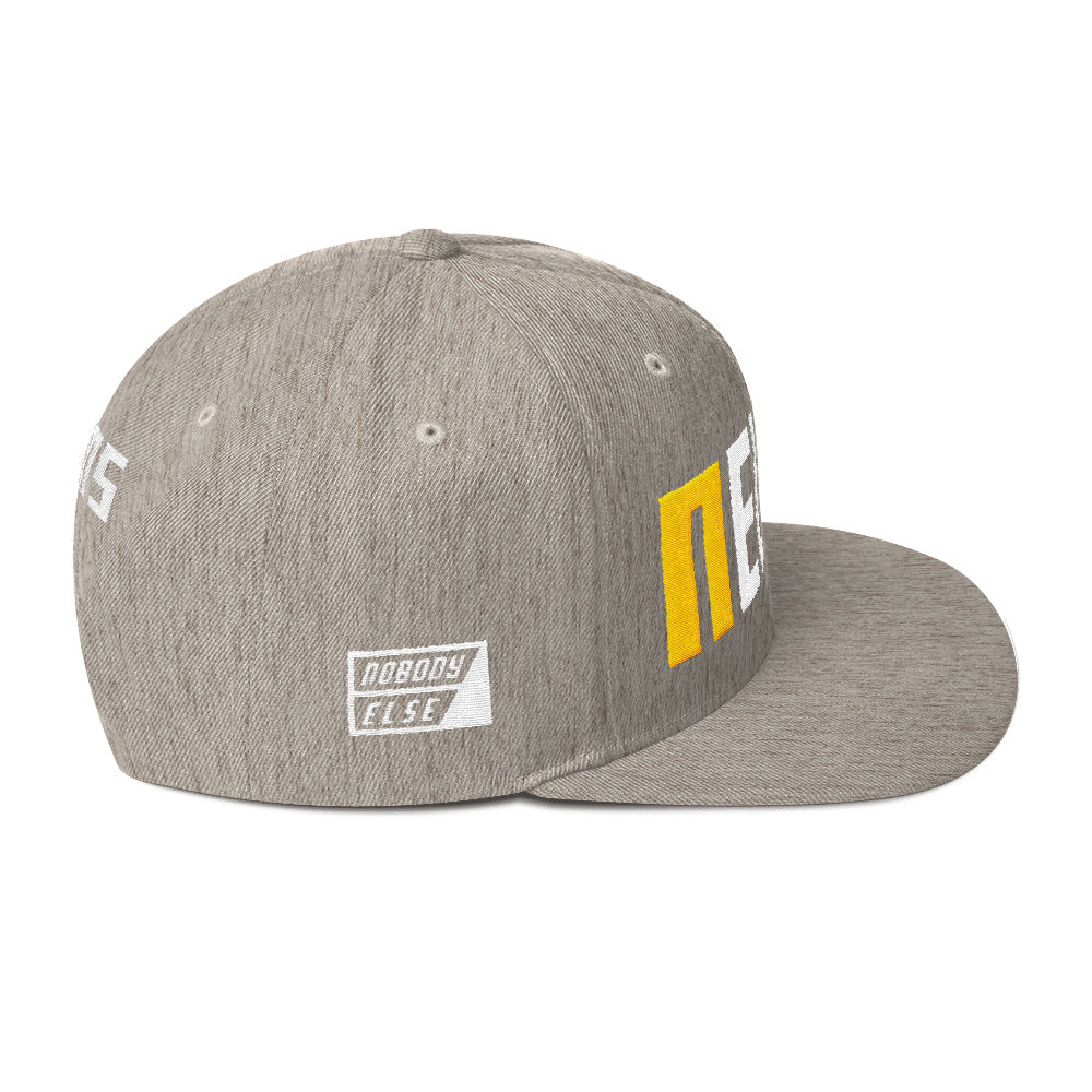 NELMS Yellow/White Design Snapback Hat