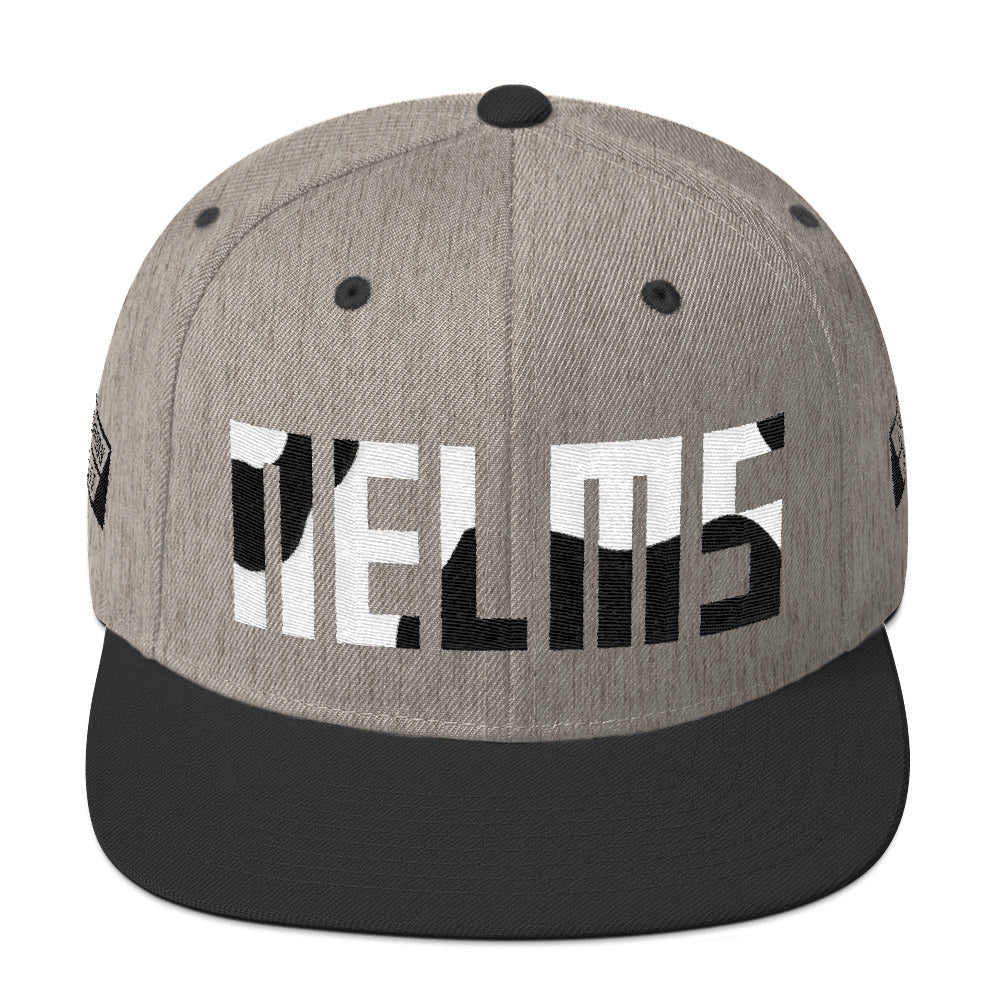 NELMS WHITE/BLACK ABSTRACT Snapback Hat