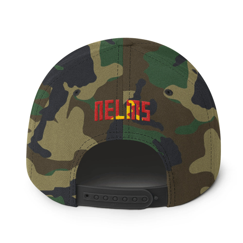 NELMS Red/Yellow Camo Design Snapback Hat