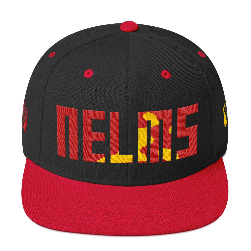 NELMS Red/Yellow Camo Design Snapback Hat